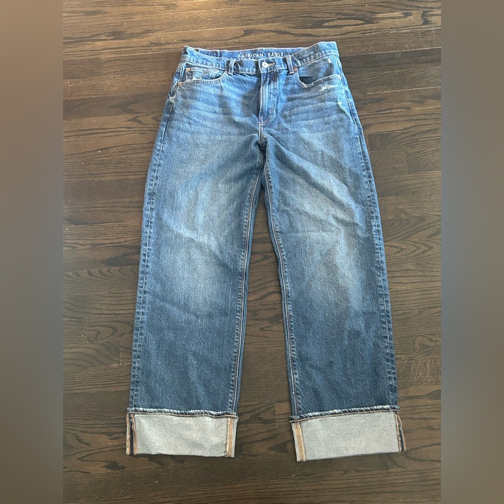 American Eagle Outfitters Women's Barrel Blue Jeans
